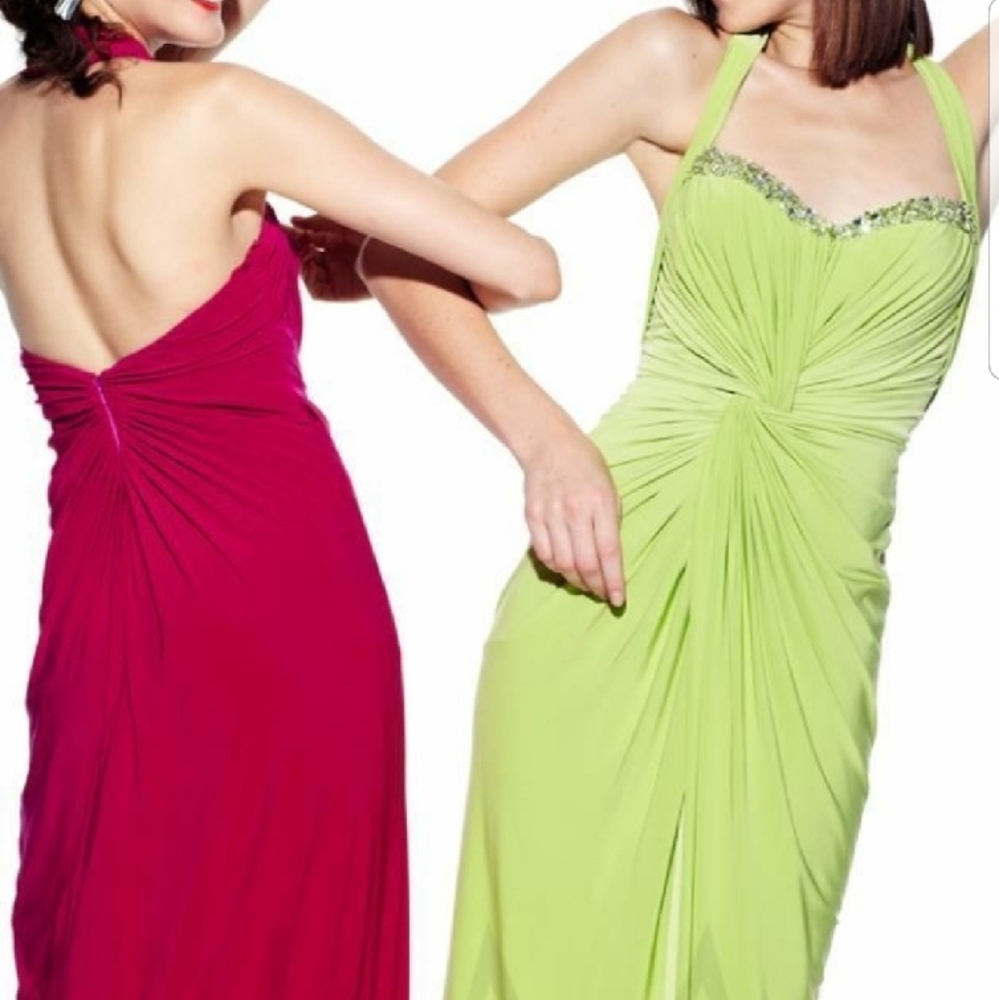 LM Collection Prom Gown Twist Front Halter SZ 4 🆕